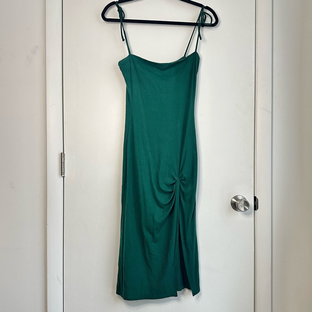 Reformation Sleeveless Ribbed Midi Dress with Slit